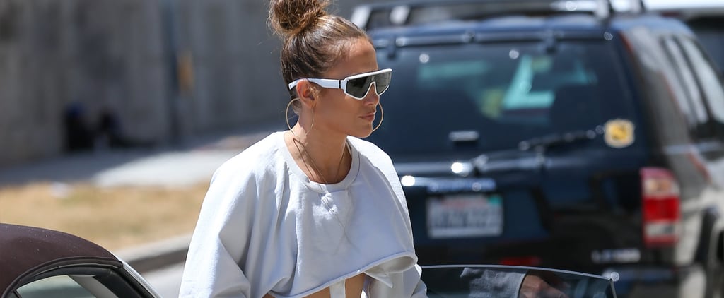 Jennifer Lopez's Extremely Cropped Sweatshirt | Photos