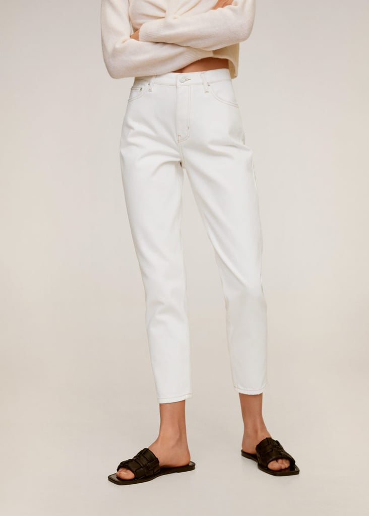 mango mom jeans white