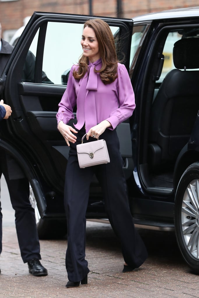 Kate Middleton Gucci Shirt and Jigsaw Trousers March 2019