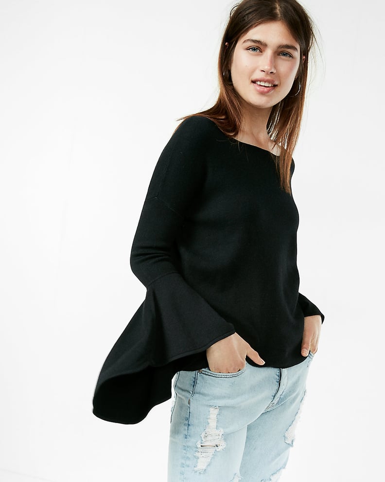 Express Petite Flute-Sleeve Sweater