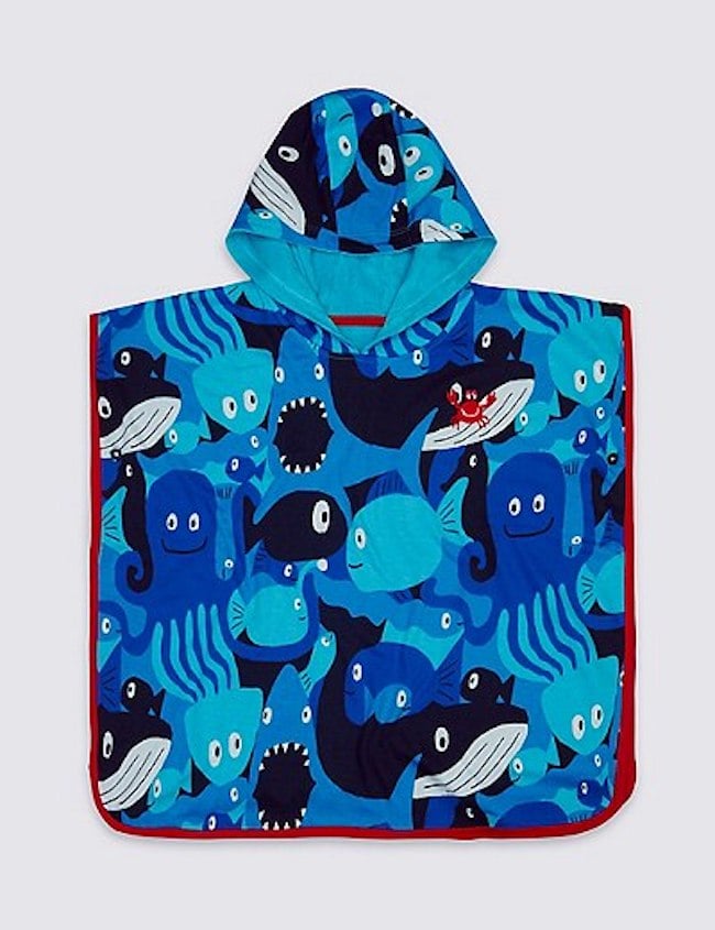 Marks and Spencer Pure Cotton Hooded Towel Towel Ponchos For Kids