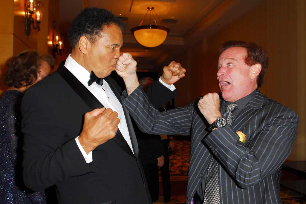 Robin staged a play fight with boxing legend Muhammad Ali at a Celebrity Fight Night event in Phoenix back in March 2006.