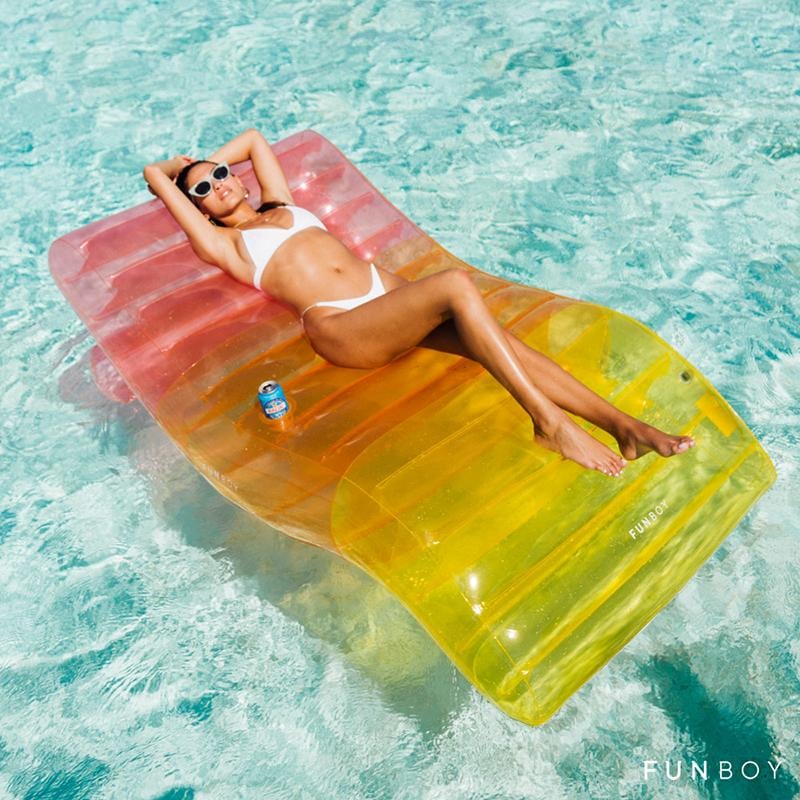 Funboy clear rainbow chaise lounger pool float on sale