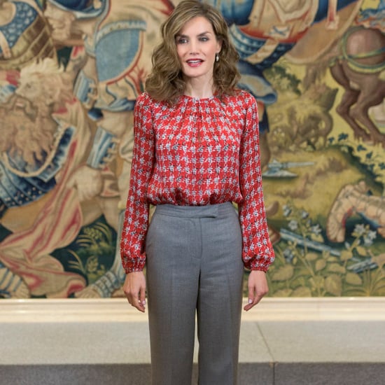 Queen Letizia Wearing a Repeat Carolina Herrera Blouse
