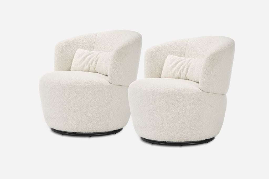 Best Chairs on Sale: Castlery Amber Bouclé Swivel Chair Set