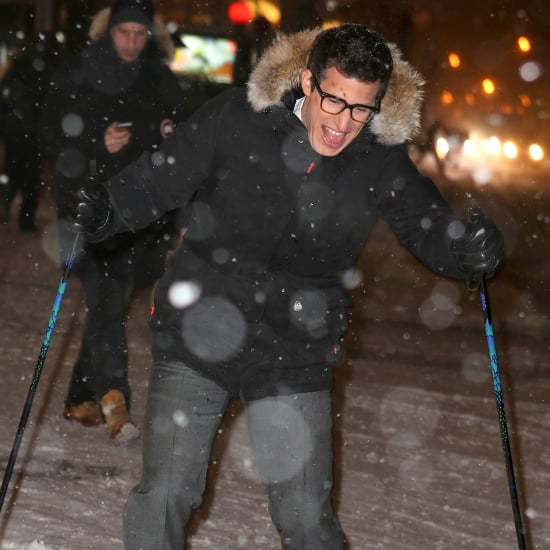 Andy Samberg Skiing on the Streets in NYC