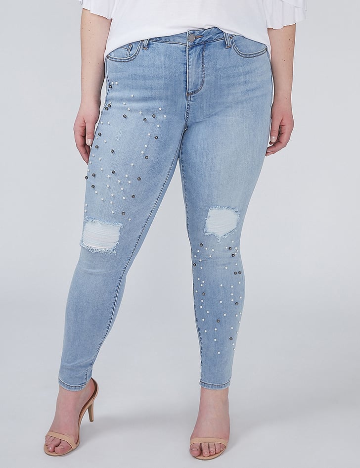 Lane Bryant Pearl Jeans | Pearl-Embellished Jeans | POPSUGAR Fashion ...