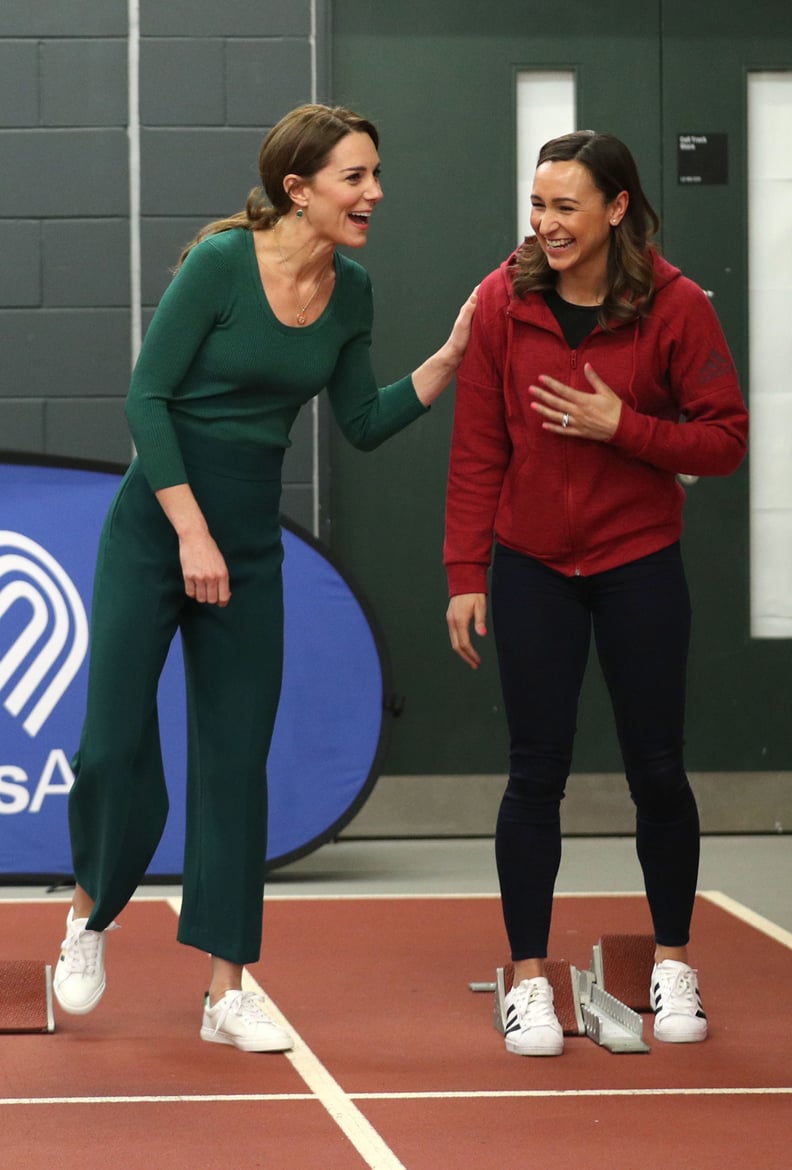 Kate Middleton's Marks and Spencer Ribbon Trainers in White and Green