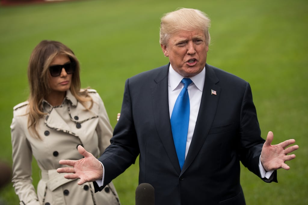Melania Trump Trench Coat With Contrast Trim
