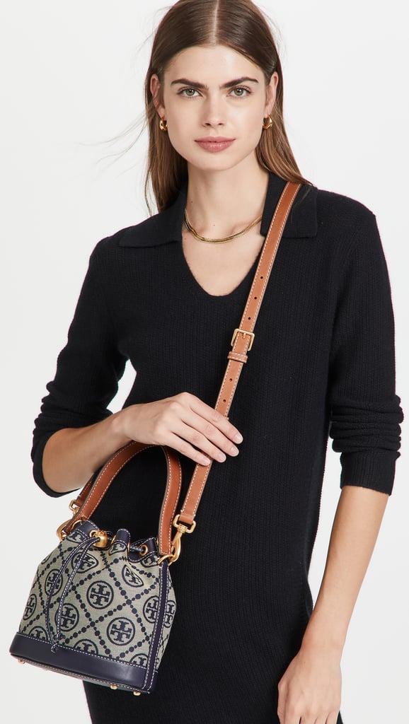 A Bucket Bag: Tory Burch T Monogram Jacquard Bucket Bag