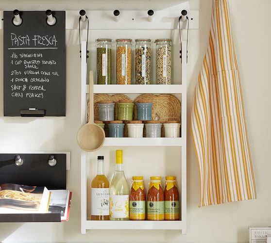 For Bottles and Jars: Gabrielle System Hanging Wood Multi Shelf