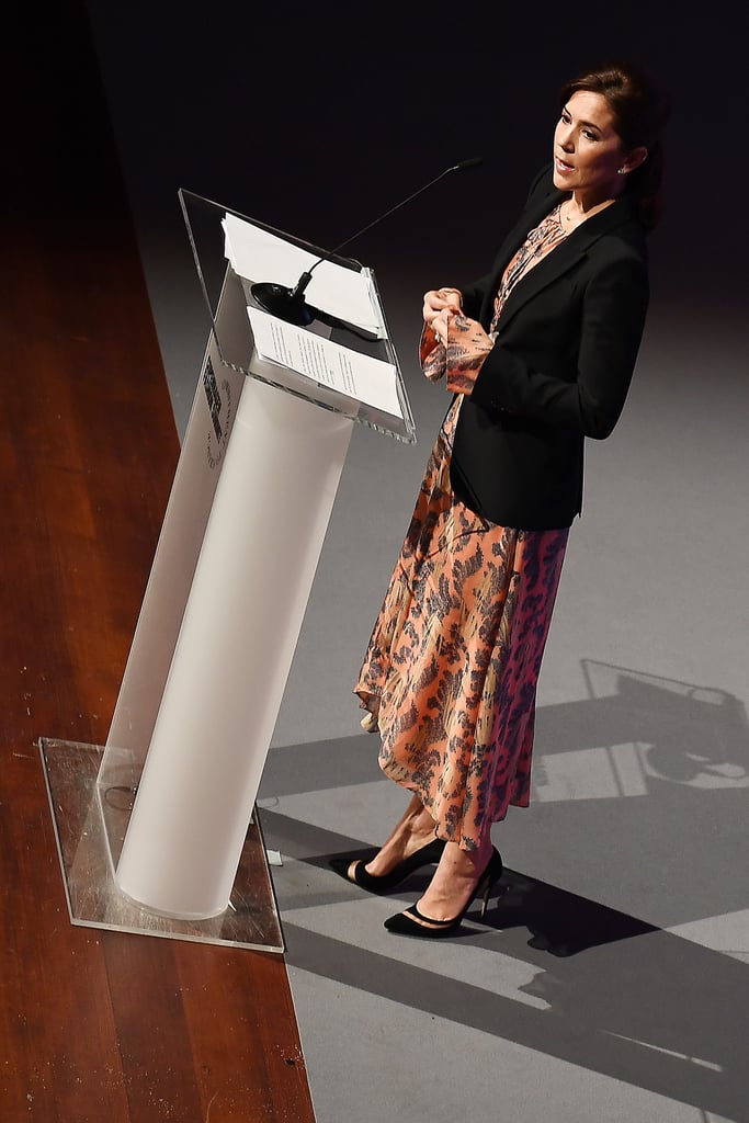 Princess Mary Wearing H&M Dress and Black Blazer 2019