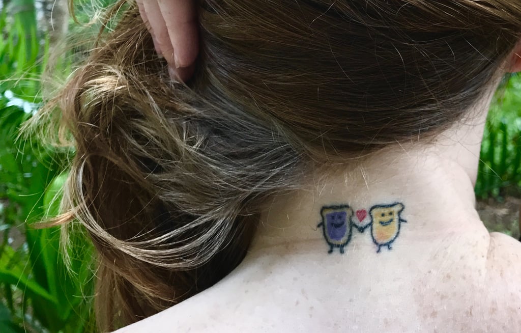 Peanut Butter and Jelly Neck Tattoo