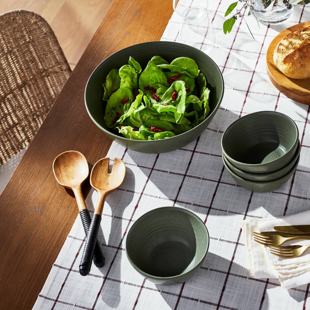 Festive, Minimal Salad Bowls: Threshold x Studio McGee 4pk Stoneware Salad Bowls and Serving Bowl