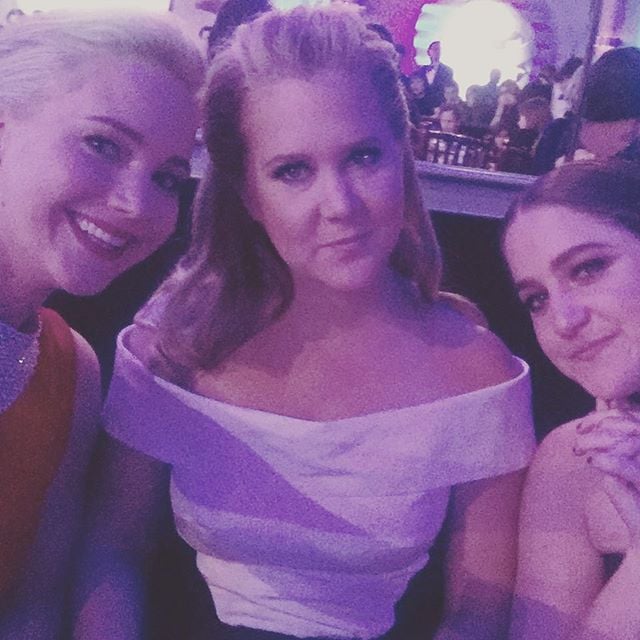 Jennifer Lawrence Amy Schumer at Golden Globe Awards 2016
