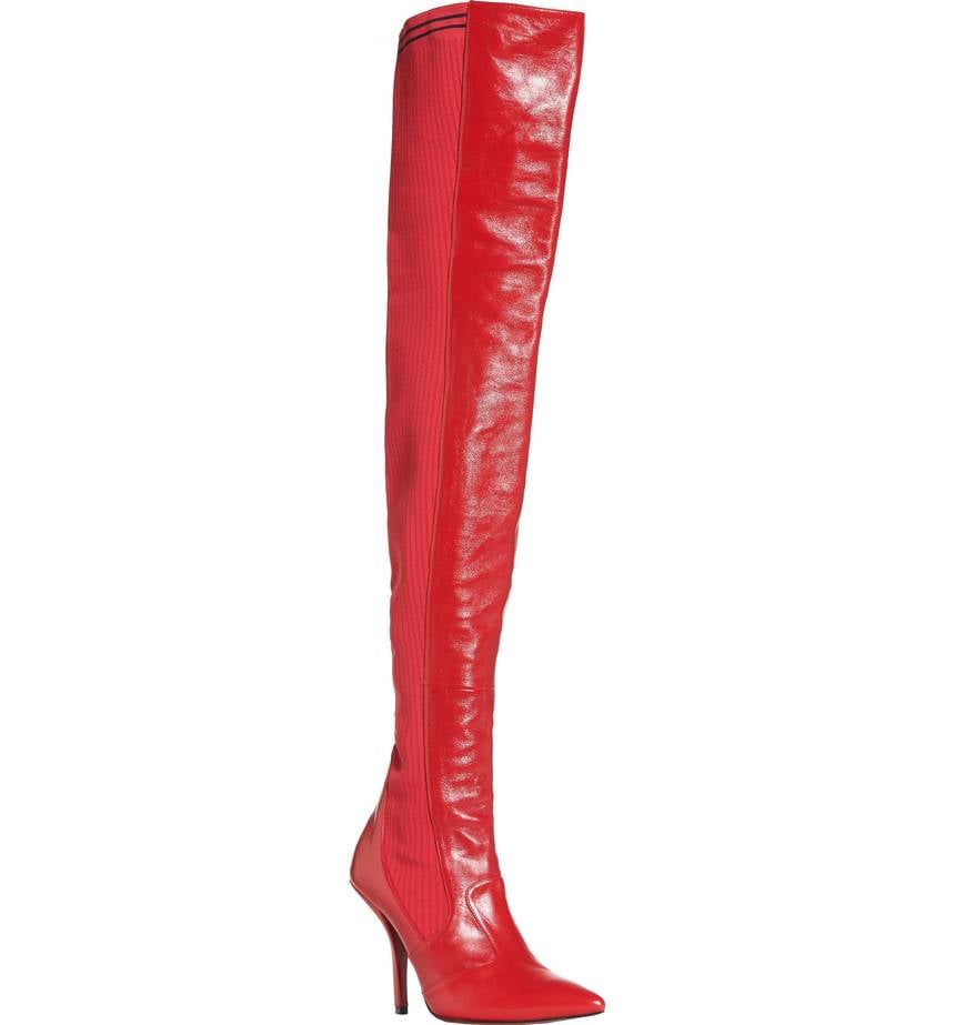 fendi red thigh high boots