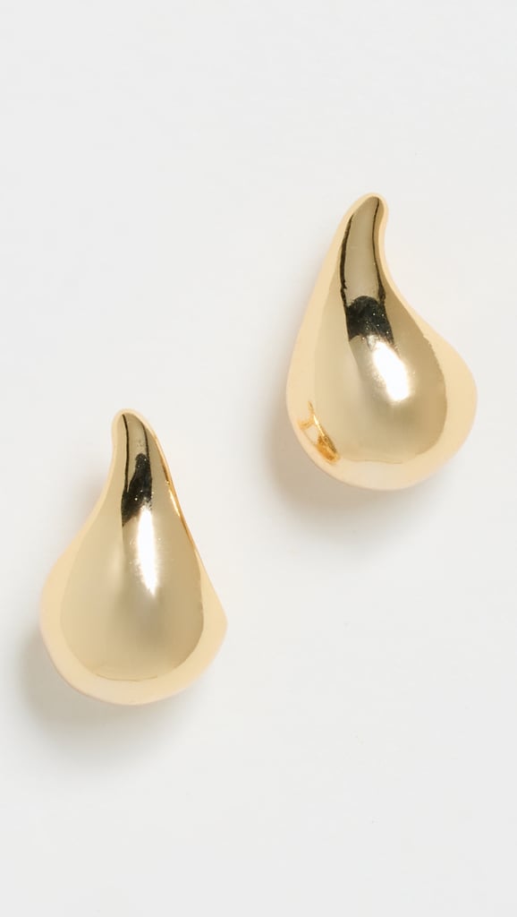 By Adina Eden Solid Curved Teardrop Hoop Earrings