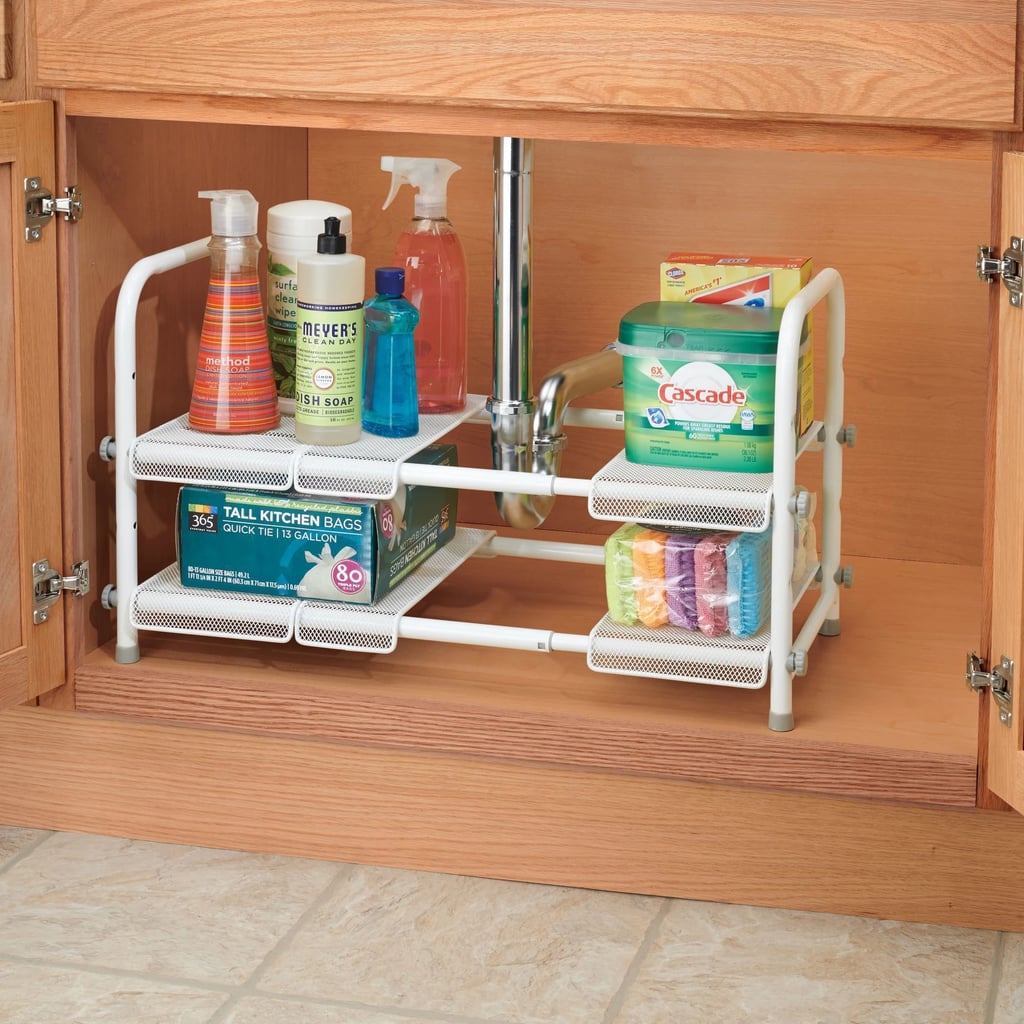 InterDesign Under Sink Organiser with Adjustable Shelf Silver