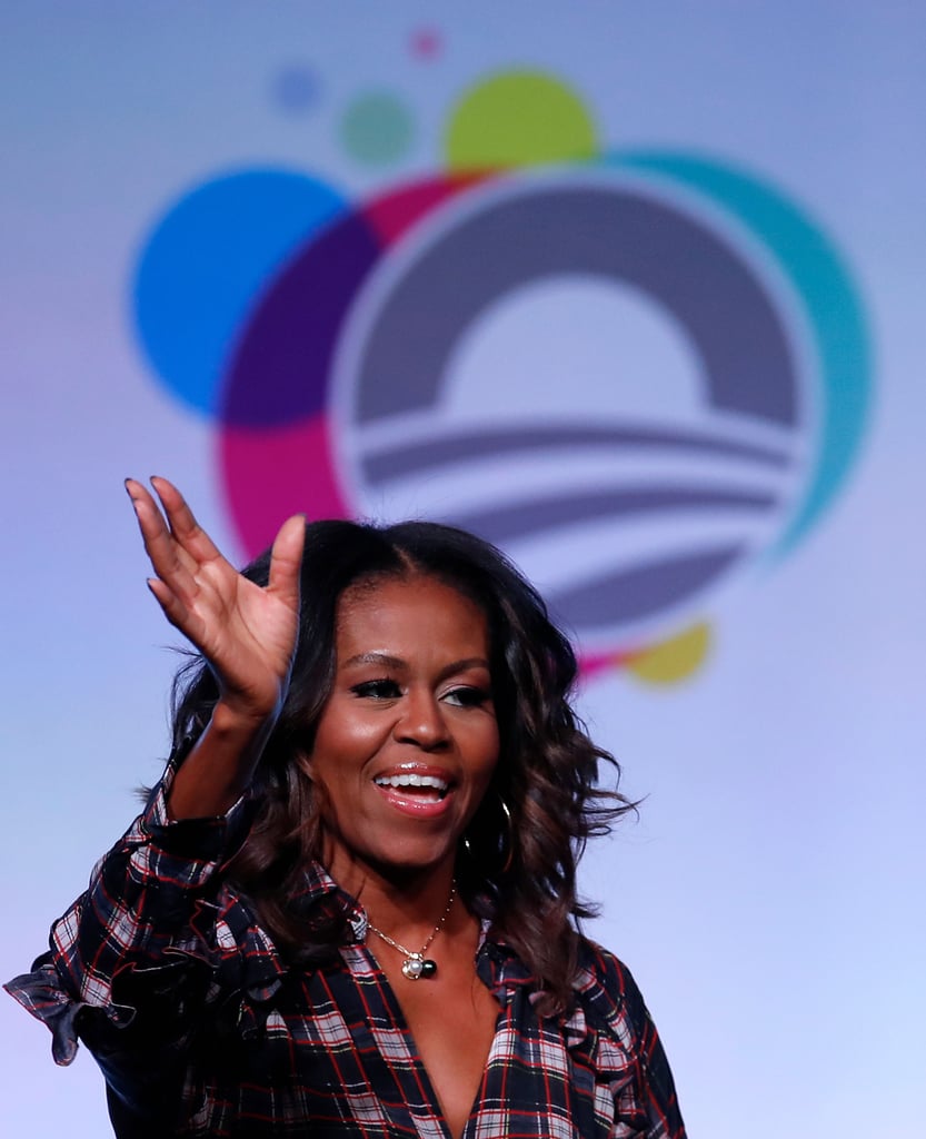 Michelle Obama Plaid Dress at Obama Foundation Summit