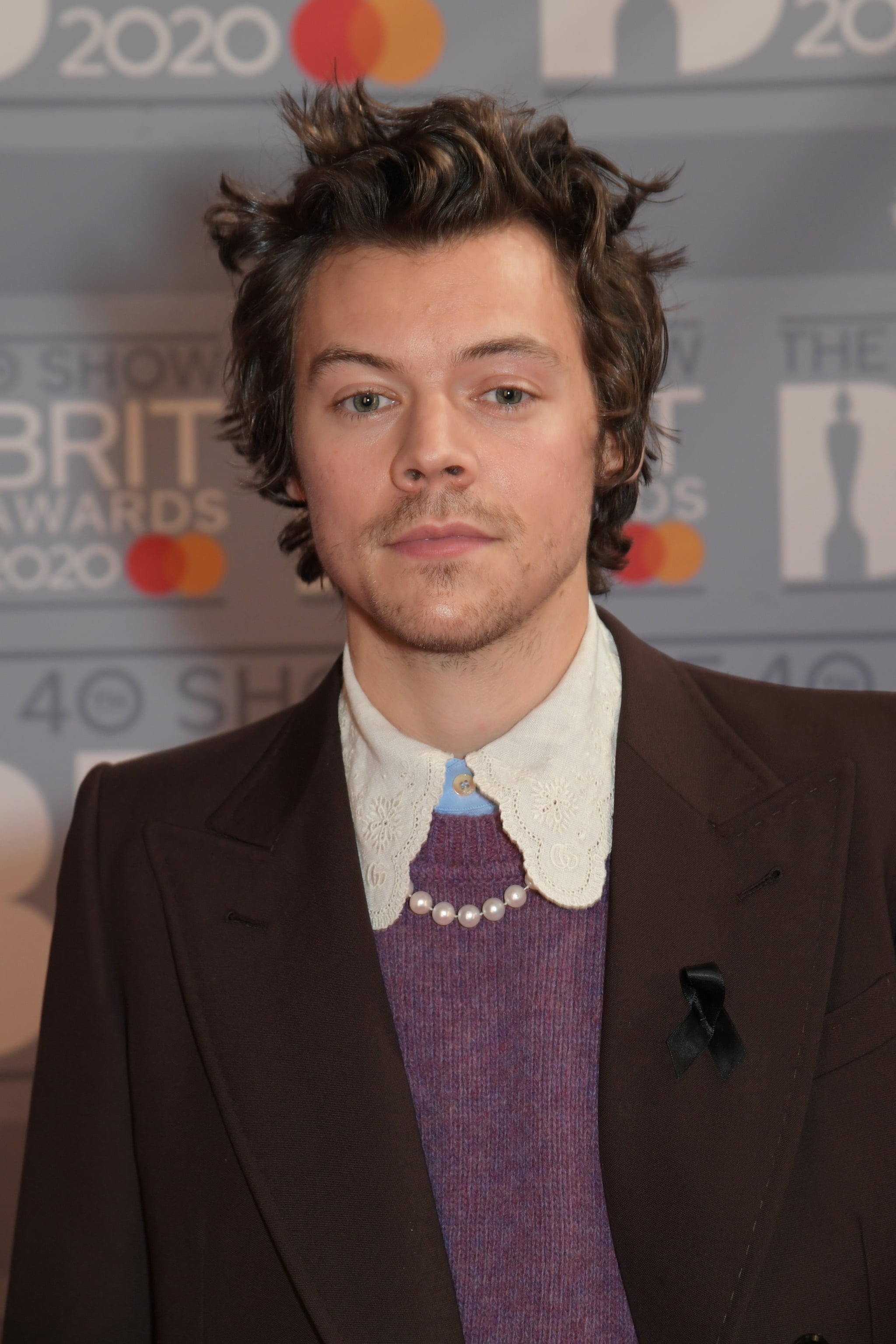 Harry Styles At The Brit Awards In London See All The Stars Who Turned Out For The Brit Awards Popsugar Celebrity Photo 2