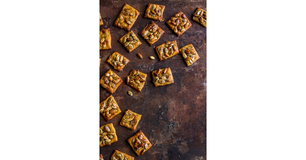 MakeAhead Appetizer Rosemary Cheddar Pumpkin Seed Crackers