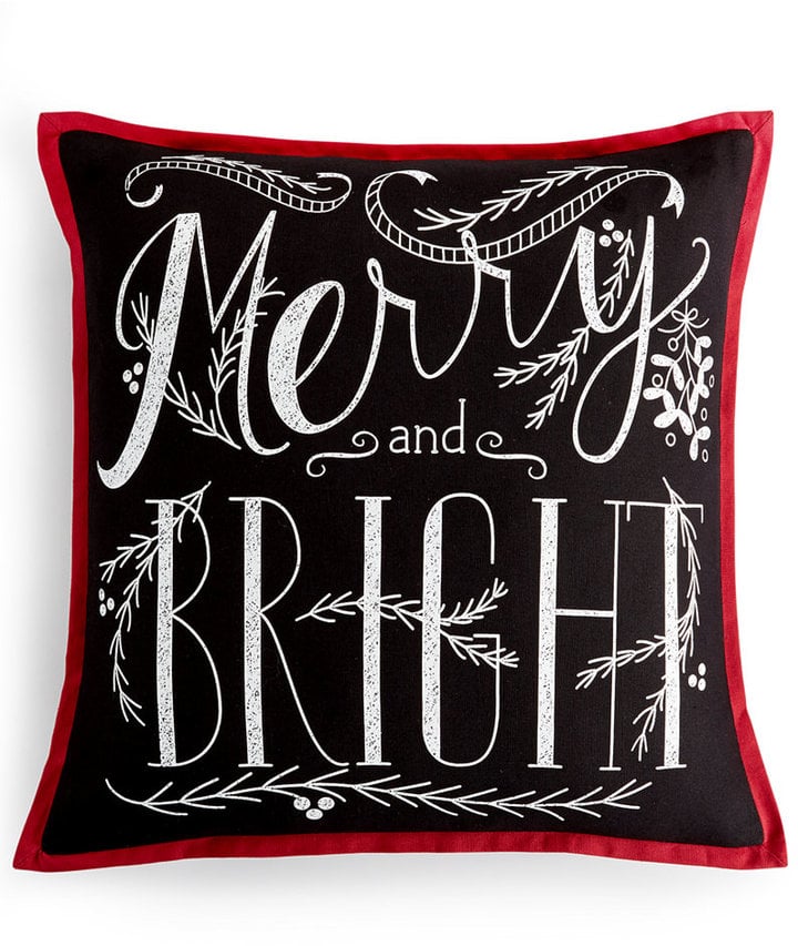 Merry and Bright Chalkboard Pillow