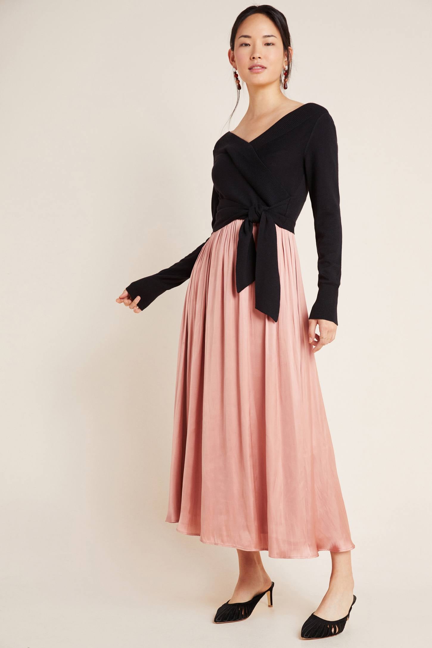 Anthropologie layered sweater maxi hotsell dress