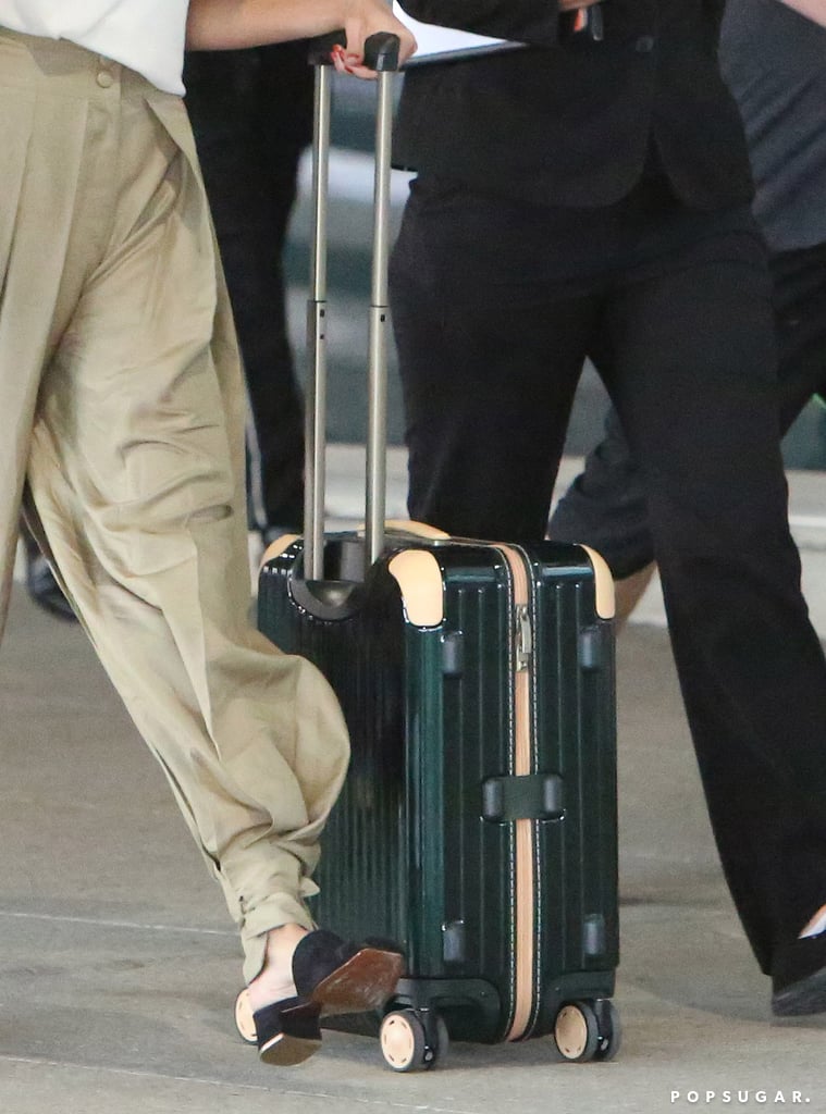 Amal Clooney Black Mules at the Airport 2018