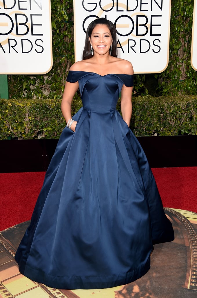 Gina Rodriguez's Dress at the 2016 Golden Globes