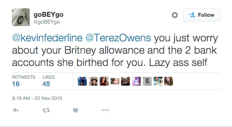 Kevin Federline Tweets About Beyonce 2015