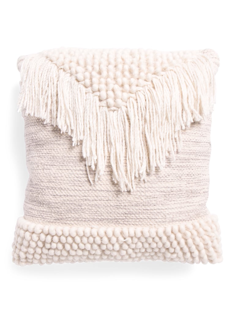 Fringe and Loop Woven Pillow