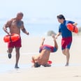 Yikes: Zac Efron Takes a Tumble While Filming an Iconic Baywatch Scene