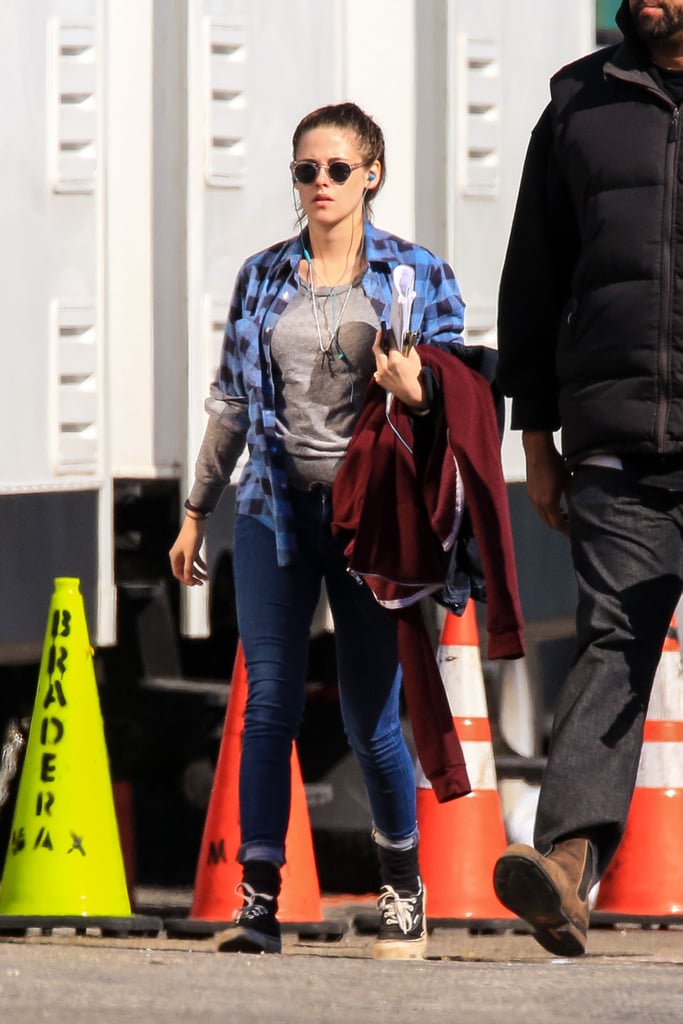 Kristen Stewart Listening to Music on Still Alice Set in NYC