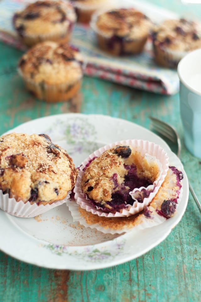 Blueberry Lemon Muffins With Cinnamon Sugar Topping