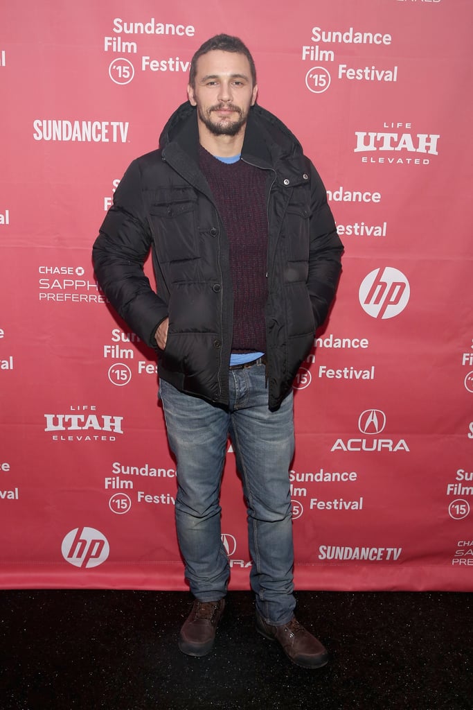James Franco bundled up for the True Story premiere at Sundance.