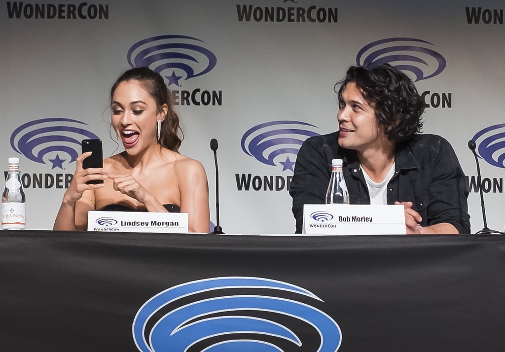 Pictured: Lindsey Morgan and Bob Morley.