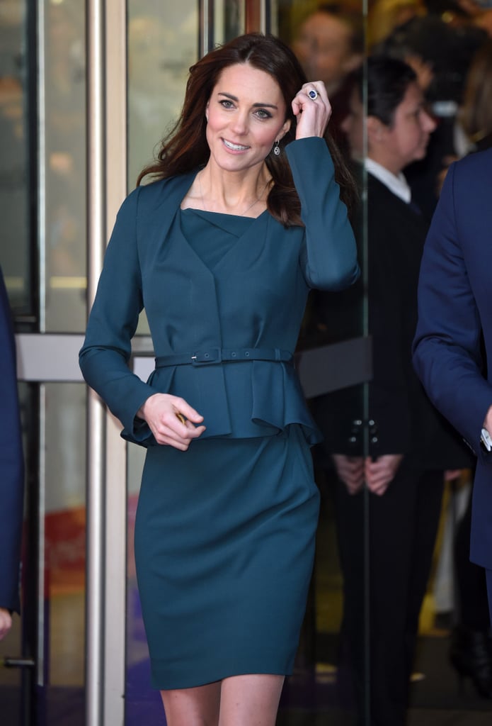 Kate's peplum silhouette was structured yet playful.