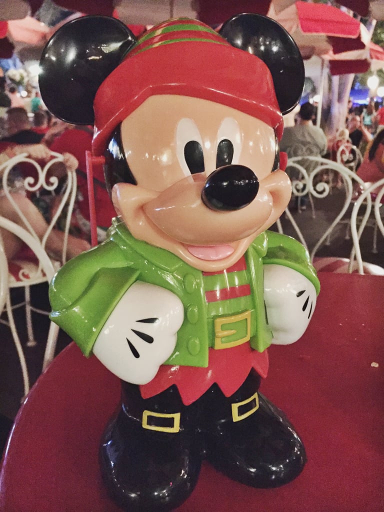 There is also plenty of cute holiday merchandise, like this Mickey popcorn container.