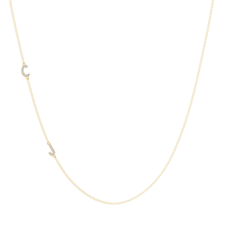 Tiary Chain Letter Pavé Necklace