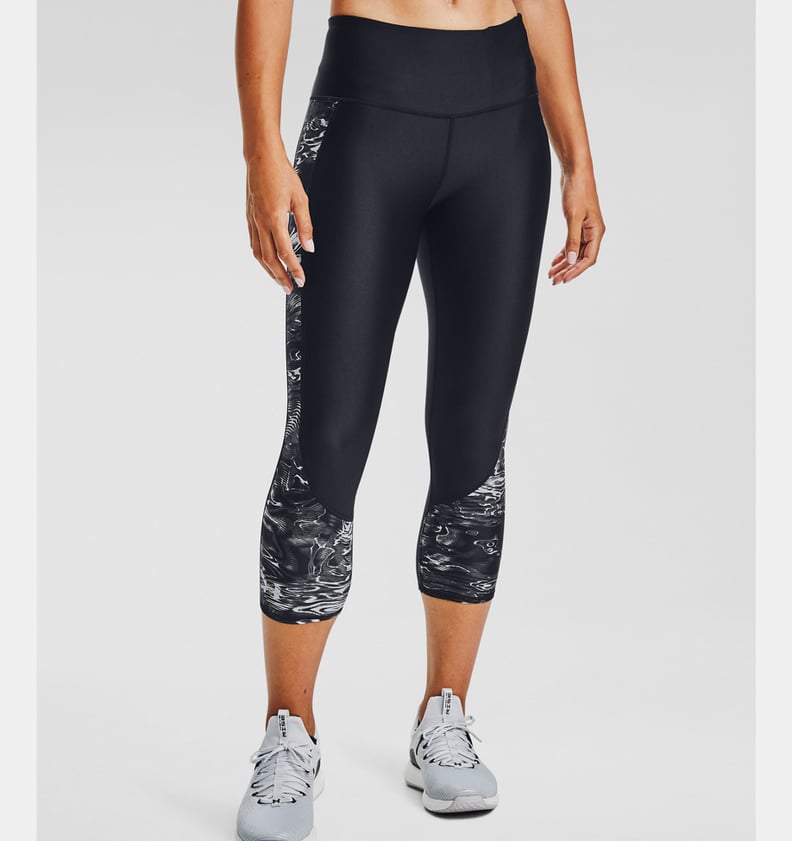 Buy Under Armour womens heatgear printed capri leggings teal black Online