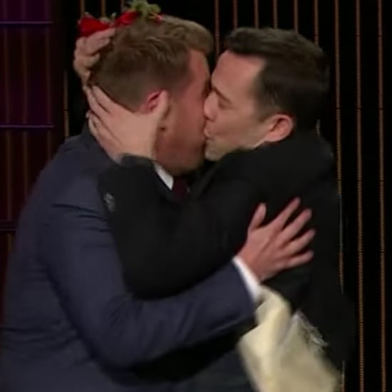 Joseph Gordon-Levitt Kissing James Corden on Late Late Show