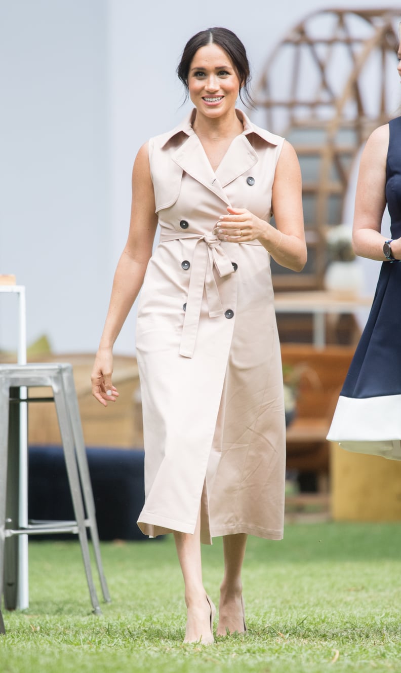 Meghan Markle Wearing a Nonie Trench Dress