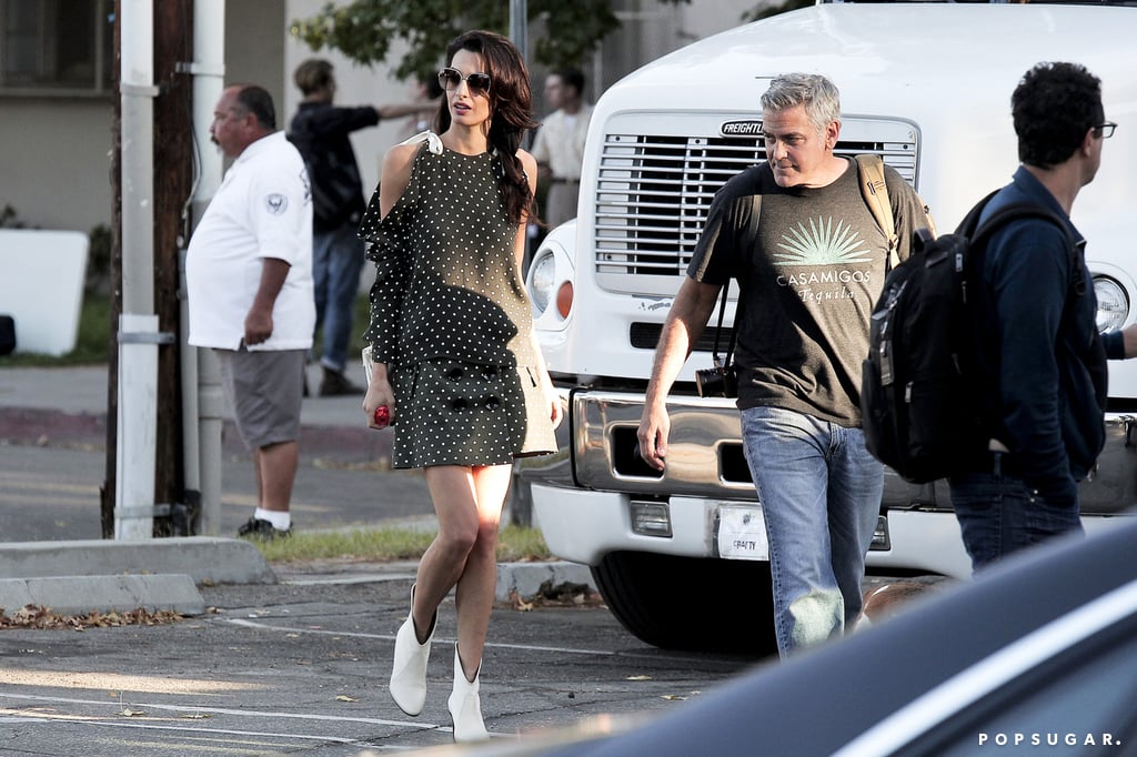 Amal Clooney Polka-Dot Outfit in LA October 2016