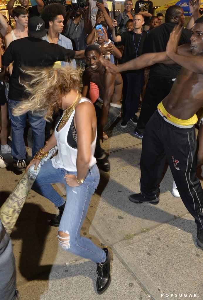 All eyes were on Beyoncé as she danced with fans while shooting the video for "XO" at Coney Island in August 2013.