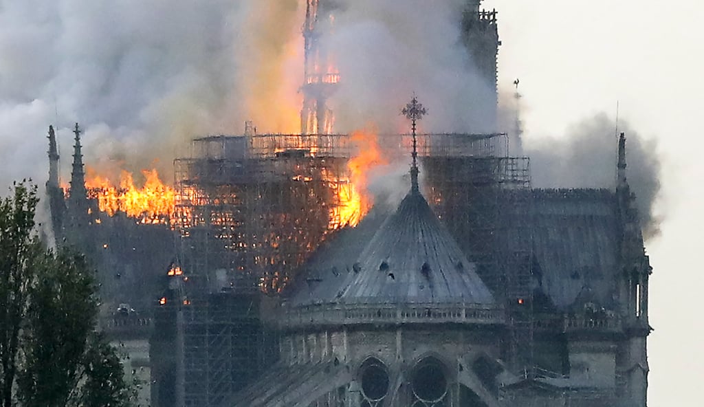 Notre-Dame Cathedral Fire in Paris on April 15, 2019