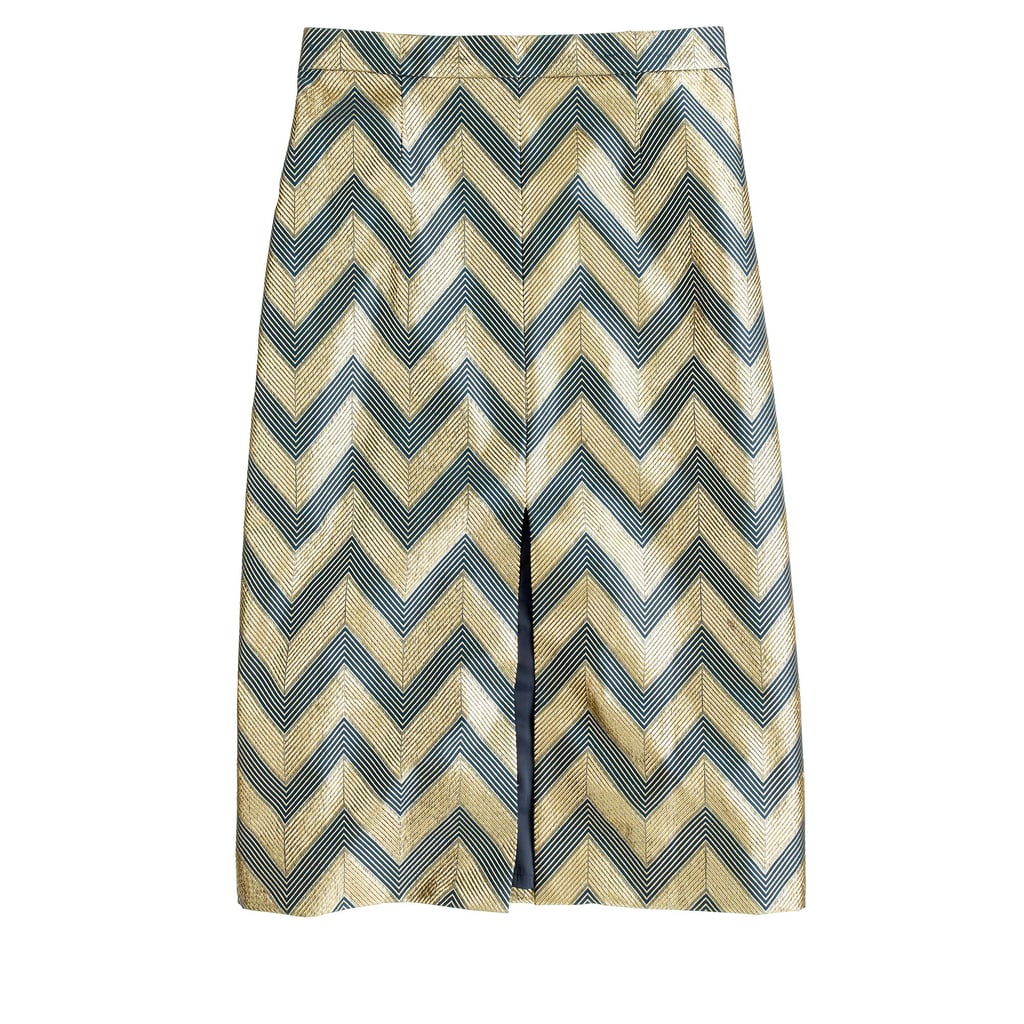 J.Crew Collection Gilded Chevron Skirt