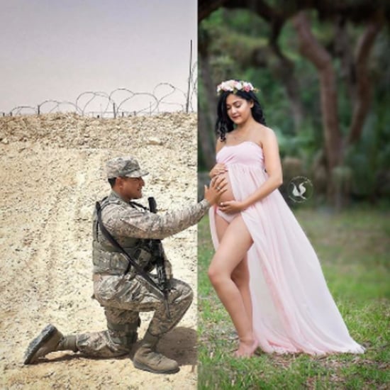 Deployed Military Dad's Maternity Photo