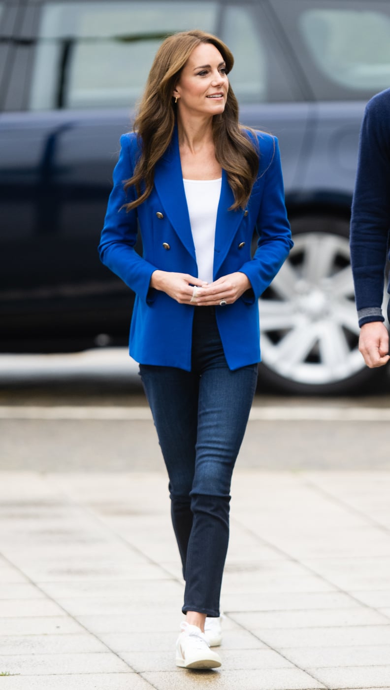 Kate Middleton's Zara Blue Blazer and Veja Sneakers | POPSUGAR Fashion