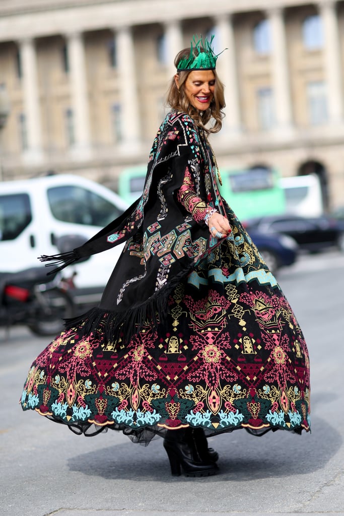 Anna Dello Russo's street style looks more like the finale of a runway show.