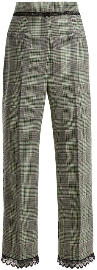 MSGM Macramé Lace-Trimmed Wool Trousers